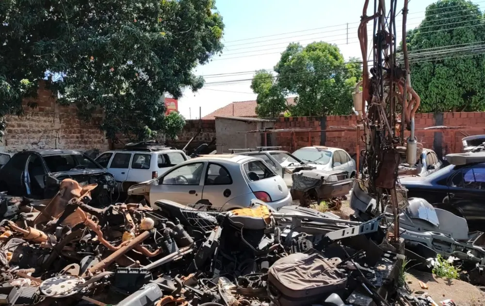 Polícia na operação para combater desmanche clandestino de veículos em Rio Preto