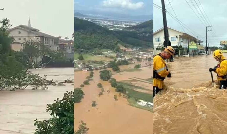 Temporal deixa 2 mortos, bloqueia rodovia e suspende serviços em SC