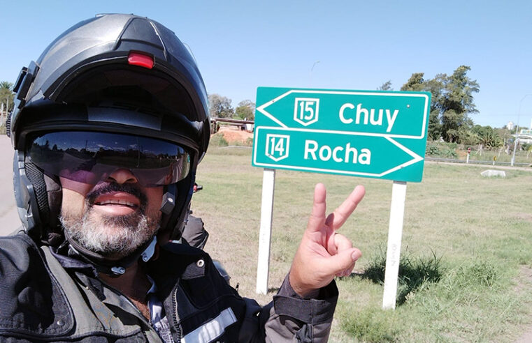 Granadense e sua moto viajaram mais de 9 mil km e passou pelo Paraguai, Argentina e Uruguai