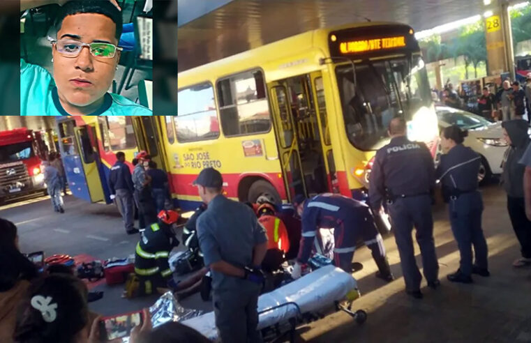 Mulher é atropelada por ônibus no Terminal Urbano de Rio Preto e fica gravemente ferida