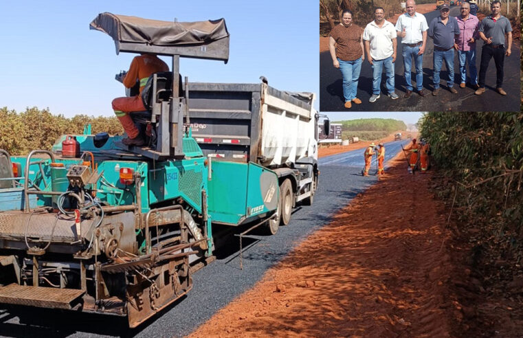 Asfalto entre Suinana e Onda Verde está sendo concluído