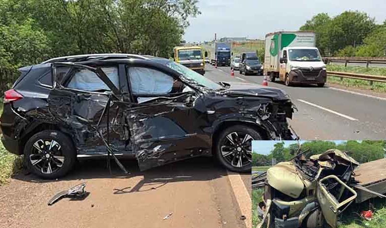 Depois de bater o carro em proteção e caminhão, mulher alcoolizada provoca  ferimentos em bebê e criança