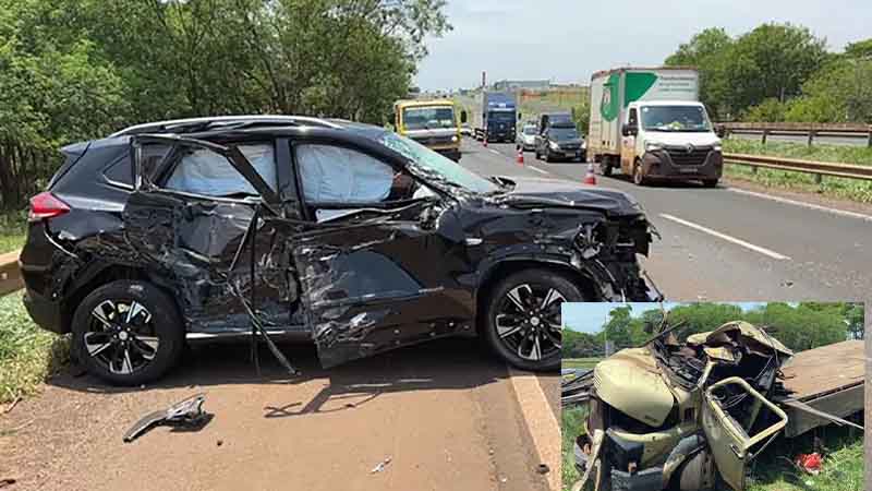 Depois de bater o carro em proteção e caminhão, mulher alcoolizada provoca  ferimentos em bebê e criança