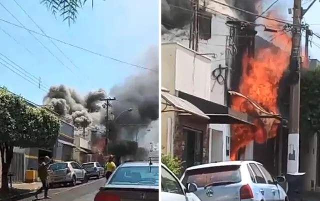 Homem fica com 40% do corpo queimado em incêndio em loja de celulares