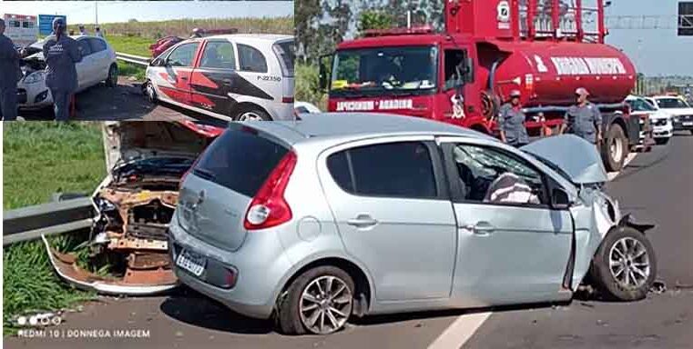 Motorista passa mal e bate na viatura ferindo o policial e se ferindo