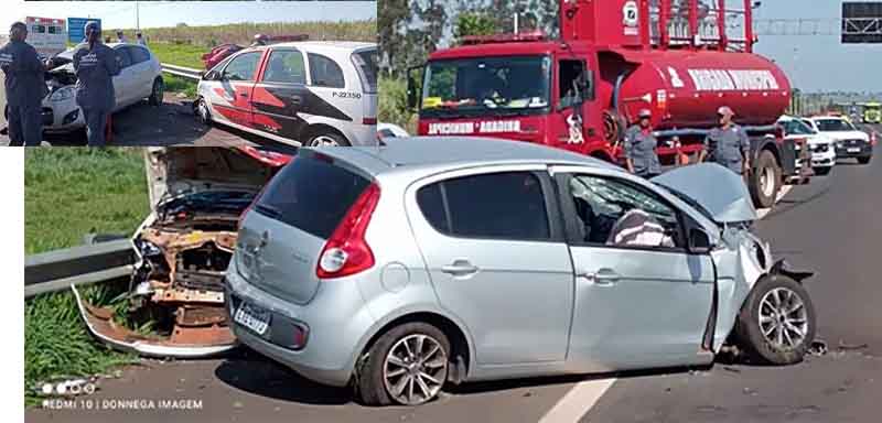 Motorista passa mal e bate na viatura ferindo o policial e se ferindo