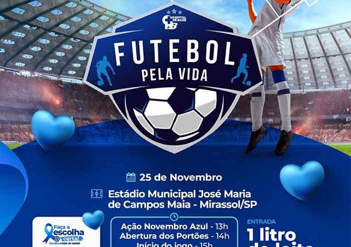 Mirassol recebe evento solidário Futebol pela Vida em prol do HB no próximo sábado