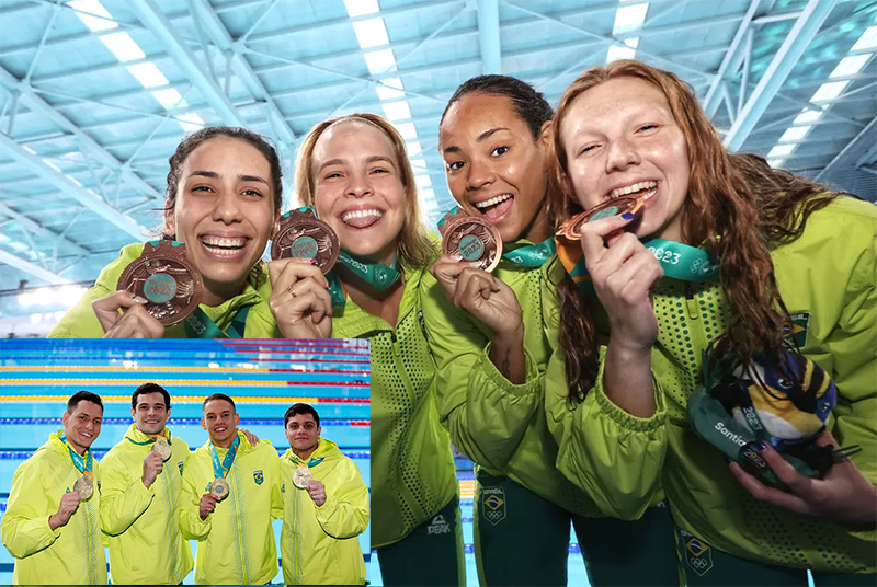 Revezamentos 4x100m livre do Brasil estão classificados para Paris 2024