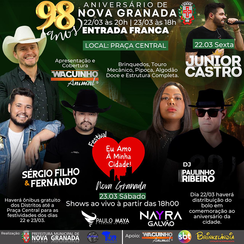 Nova Granada se prepara para comemorar 98º Aniversário