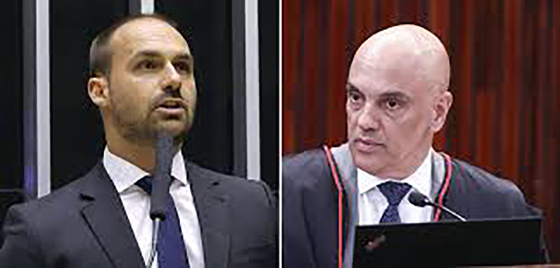 Eduardo Bolsonaro rebate Alexandre de Moraes: “Você também está preso”