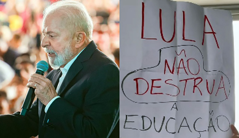 Professores federais em greve protestam durante visita de Lula em Guarulhos: “Lula, não destrua a Educação”