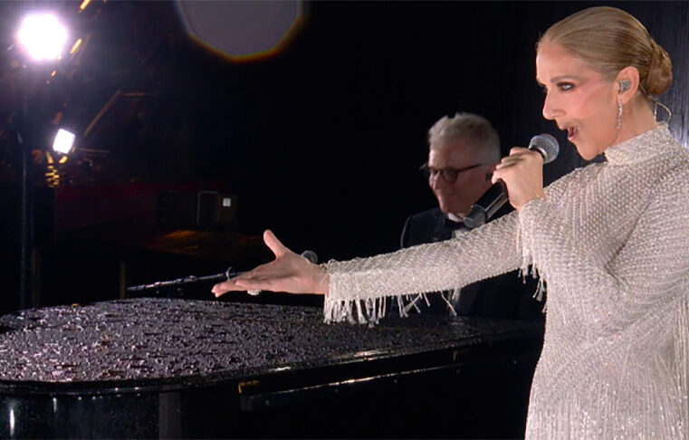 Celine Dion emociona ao encerrar abertura dos Jogos Olímpicos de Paris 2024 na Torre Eiffel