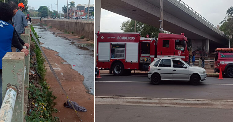 Homem é resgatado pelo Corpo de Bombeiros dormindo ao lado de córrego em RP