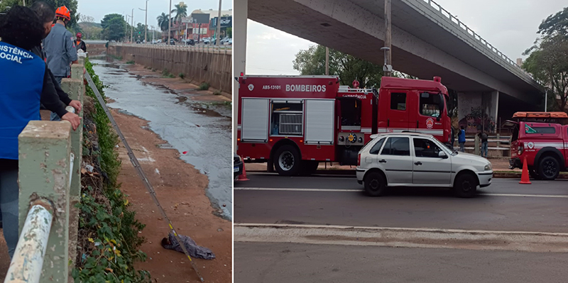 Homem é resgatado pelo Corpo de Bombeiros dormindo ao lado de córrego em RP