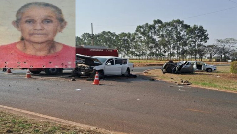 Colisão entre Uno e Hilux mata mulher e deixa homem gravemente ferido