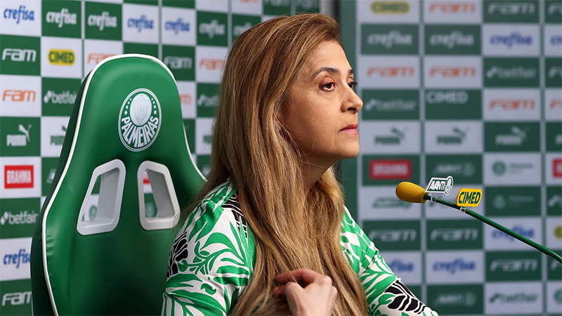 Leila Pereira indica fim do patrocínio da Crefisa ao Palmeiras em 2025 e comenta sobre caso de Caio Paulista