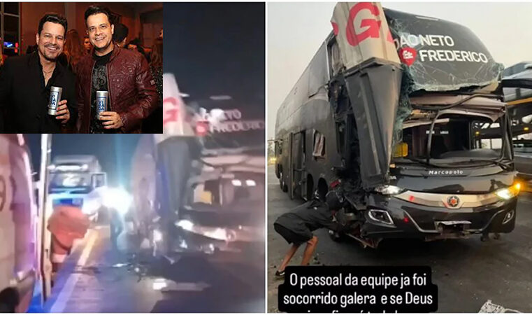 Acidente com ônibus da dupla João Neto & Frederico deixa 4 feridos