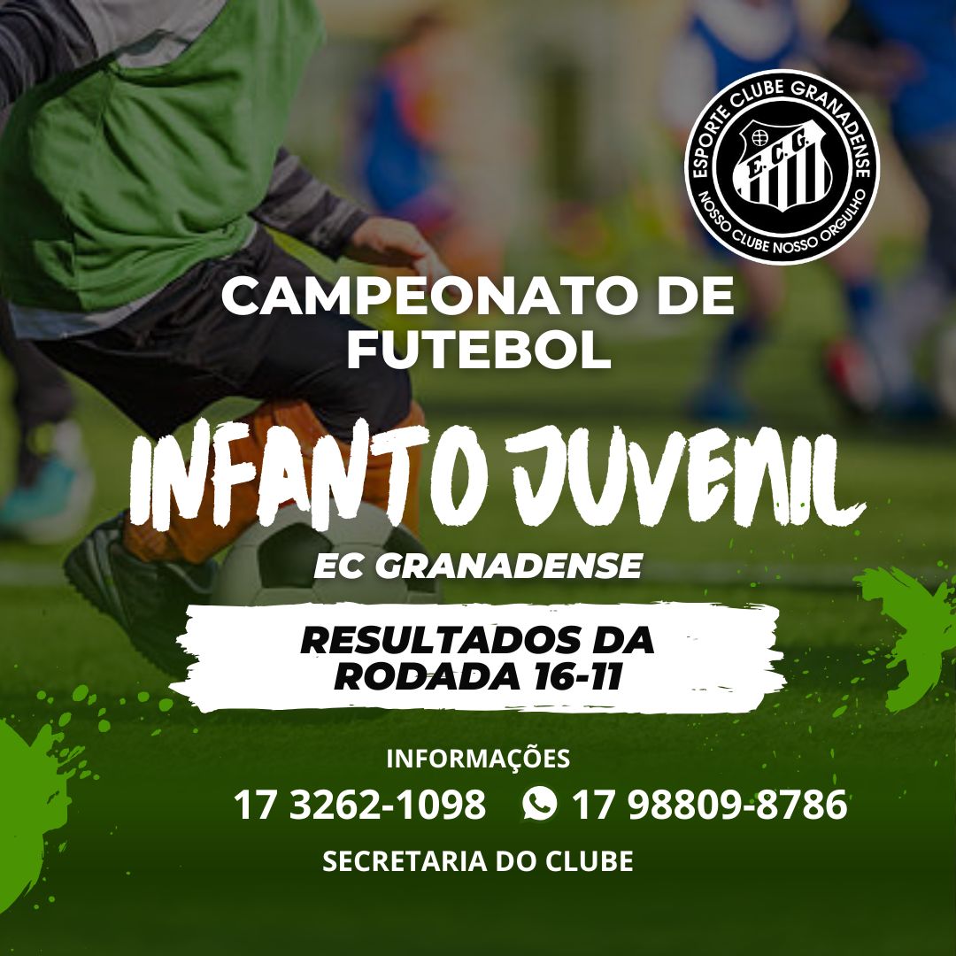 Resultado da Rodada 16-11 do Campeonato de Futebol Infanto Juvenil do EC Granadense