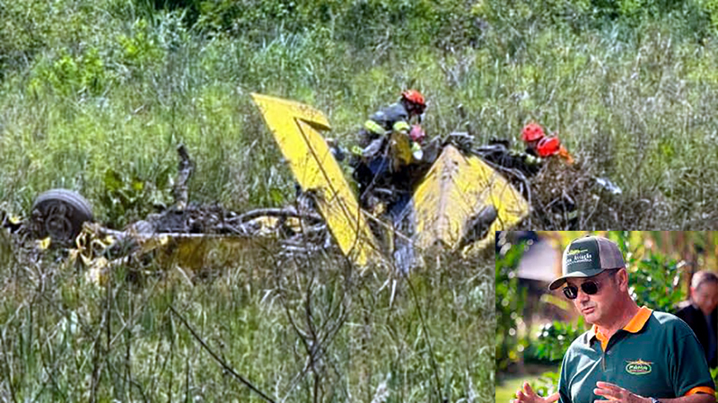 Piloto morre em queda de avião agrícola em área rural de Fernandópolis