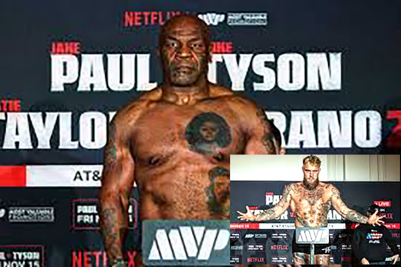 Mike Tyson e Jake Paul mostram boa forma na pesagem oficial