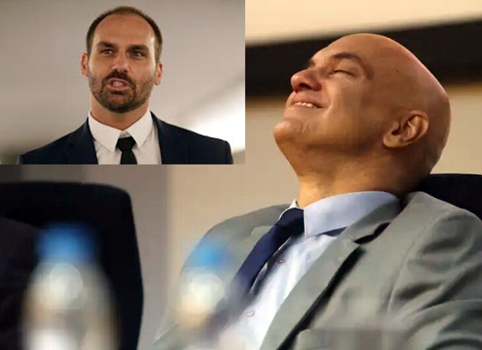 Alexandre de Moraes abre inquérito contra Eduardo Bolsonaro por atuação nos EUA e sobra até para Bolsonaro