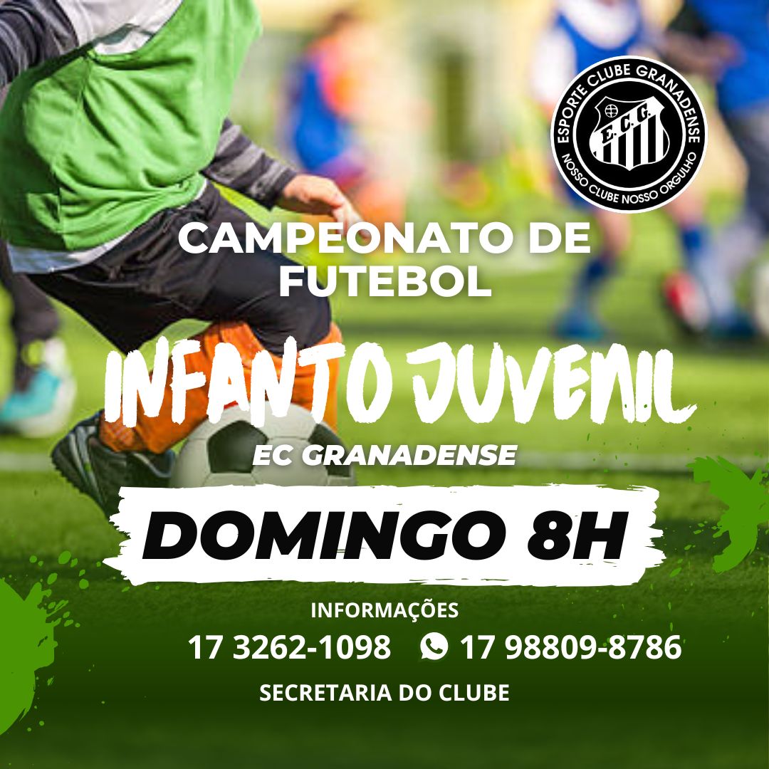 Começa neste domingo o Campeonato de Futebol Infantojuvenil do Esporte Clube Granadense