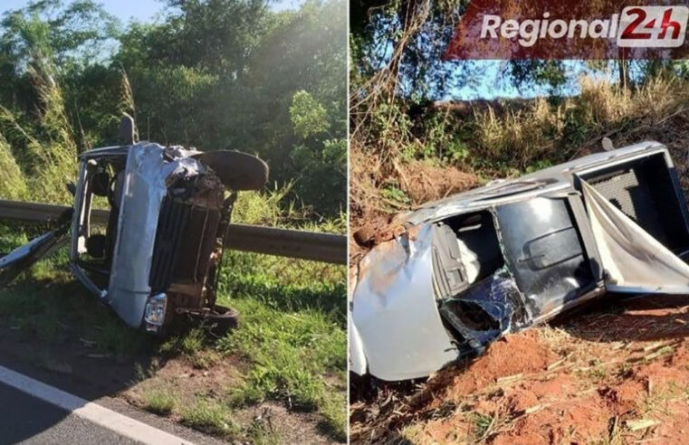Batida entre 2 carros em Catiguá deixa um preso no guard-rail
