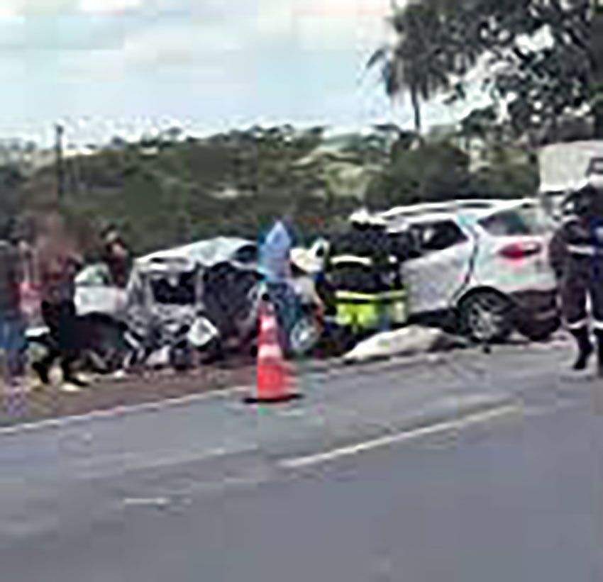 Acidente mata 2 pessoas e 2 ficam feridas na BR 153; criança está entre as vítimas socorridas