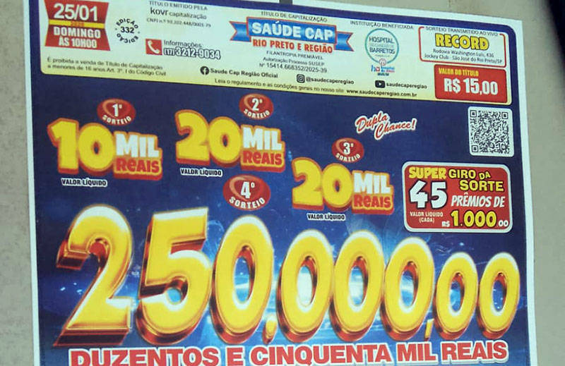 Saúde Cap: sortudo é de Jales