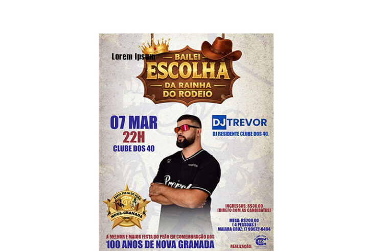 Escolha da Rainha e Rainha Mirim da 33ª Festa do Peão de Nova Granada é hoje