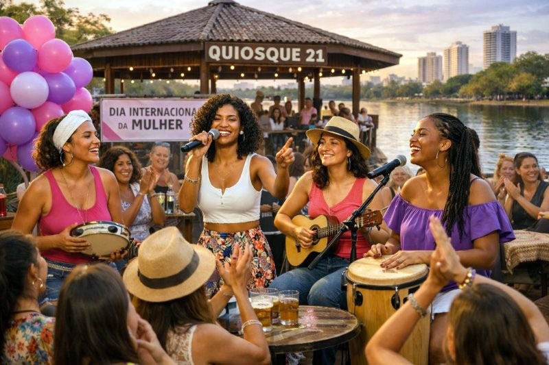 Roda de samba celebra protagonismo feminino no Dia Internacional da Mulher