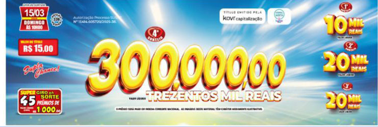 Saúde Cap: Prêmio maior sai em Ilha Solteira só pra um ganhador